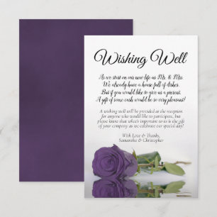 Tarjeta De Recepción Amethyst Purple Rosa Boda Deseando Poema