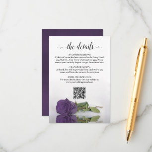 Tarjeta De Recepción Amethyst Purple Rosa Boda Detalles Código QR
