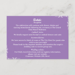 Tarjeta De Recepción ​Amethyst & White Botanical Enclosure Card