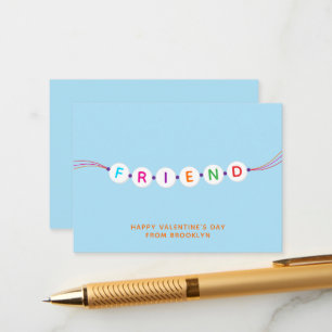 Tarjeta De Recepción Amigo lindo brazalete de amistad azul San Valentín