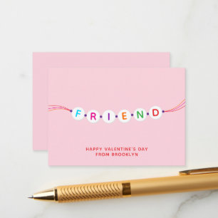 Tarjeta De Recepción Amigo lindo brazalete de amistad rosa San Valentín