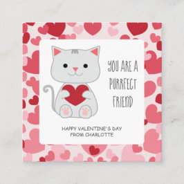Tarjeta De Recepción Amigo Perfecto Gato Clase San Valentín