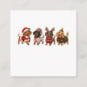 Tarjeta De Recepción Amigos de Navidad Dachshund de Fiesta
