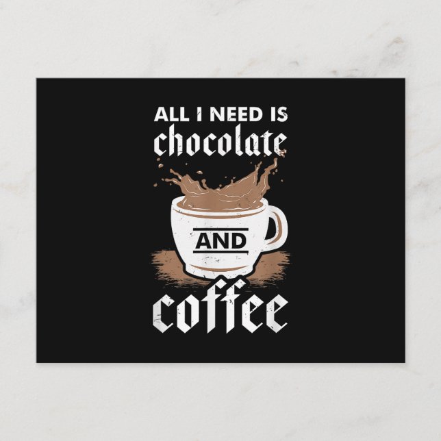 Tarjeta De Recepción Amo El Chocolate Y El Café (Anverso)