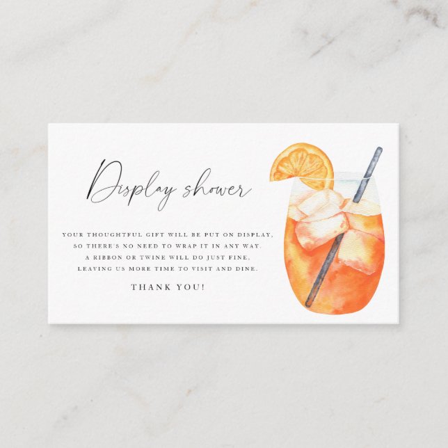 Tarjeta De Recepción AMOR A LA PRIMERA ducha SPRITZ Bridal Display (Anverso)