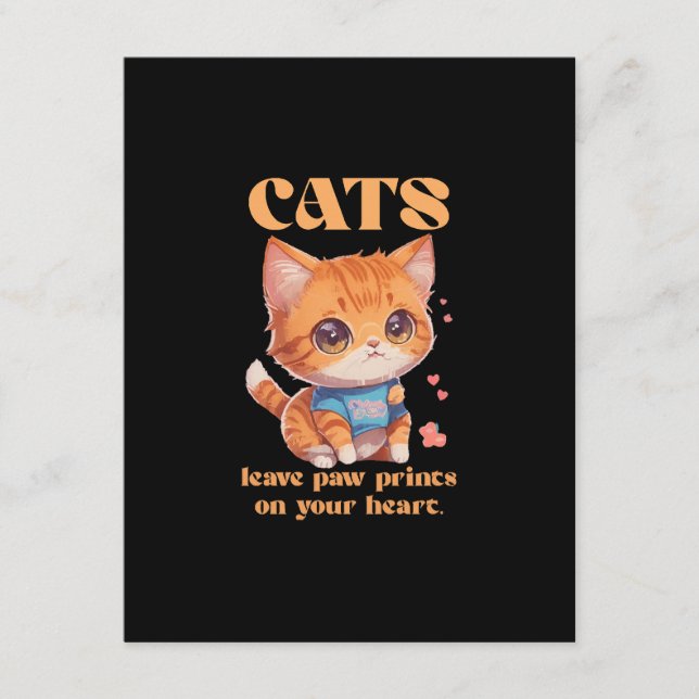 Tarjeta De Recepción amor de gatito lindo (Anverso)