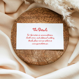 Tarjeta De Recepción Amor de vacaciones | Detalles del Boda manuscrito