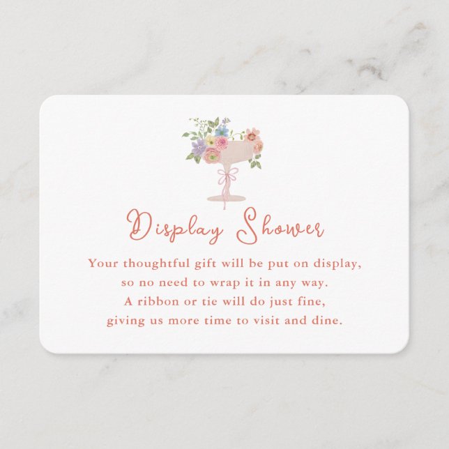 Tarjeta De Recepción Amor en Bloom Garden Bridal Shower Display Inserta (Anverso)