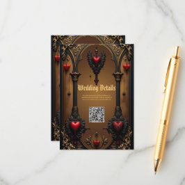 Tarjeta De Recepción Amor eterno a la sombra de la oscuridad gótica.