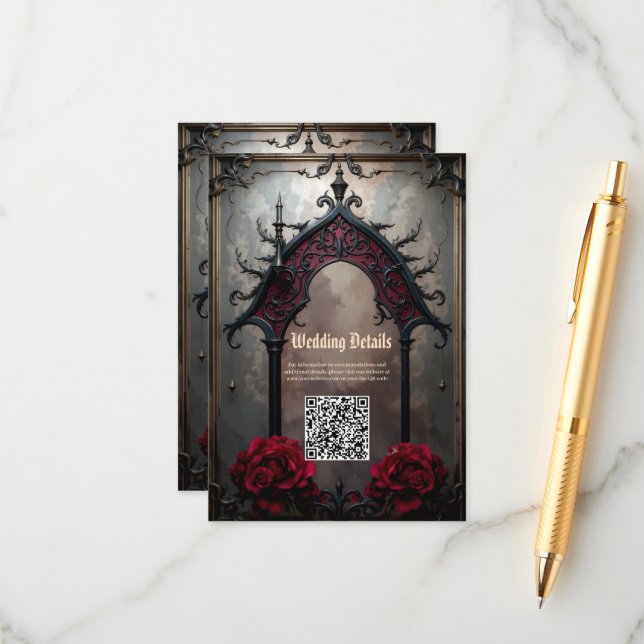 Tarjeta De Recepción Amor Eterno Gótico (Anverso/Reverso In Situ)