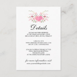 Tarjeta De Recepción Amor Rosa | Detalles de Boda Rústica