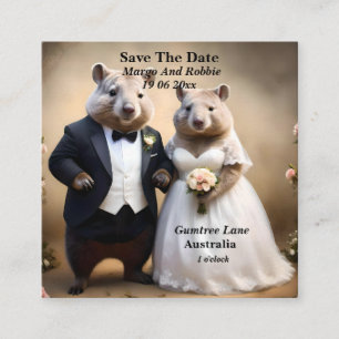 Tarjeta De Recepción "Amor verdadero en Australia: wombats se casan