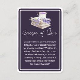 Tarjeta De Recepción Amor y Lavanda | Receta de amor
