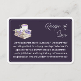 Tarjeta De Recepción Amor y Lavanda | Receta de amor