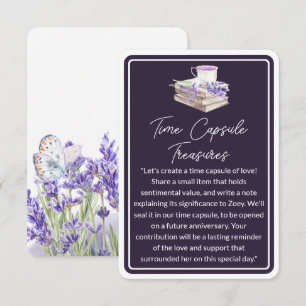Tarjeta De Recepción Amor y Lavanda   Tesoros de cápsulas de tiempo