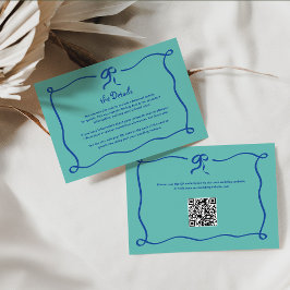 Tarjeta De Recepción Amour | Detalles del Boda azul y Verde azulado de