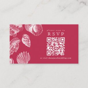 Tarjeta De Recepción Analizar código QR VIva Magenta Nautical Seashell