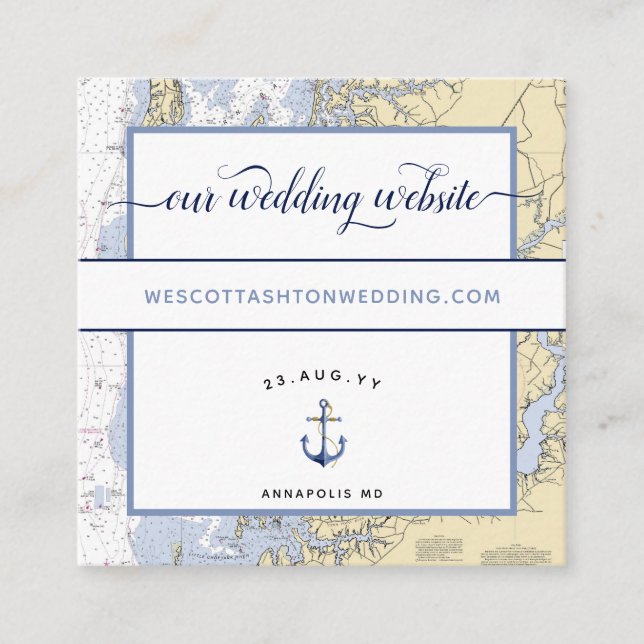 Tarjeta De Recepción Anápolis, sitio web auténtico Boda Náutico (Anverso)