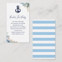 Anchor Nautical Floral Baby Shower Book Request