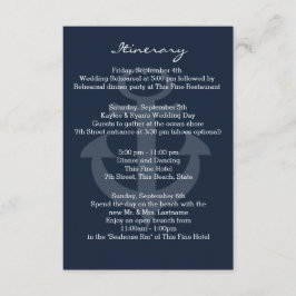 Tarjeta De Recepción Anchor Navy Blue Intinerary