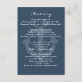 Tarjeta De Recepción Anchor Navy Blue Intinerary
