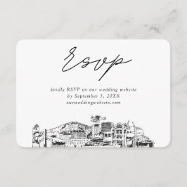 Tarjeta De Recepción Anchorage Boda Minimalista Sketch RSVP