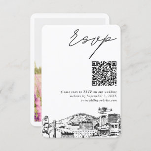 Tarjeta De Recepción Anchorage Boda RSVP moderno Código QR