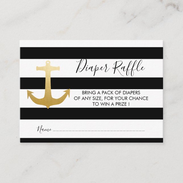 Tarjeta De Recepción Anclaje de Relieve metalizado dorado Faux Nautical (Anverso)