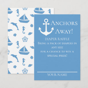 Tarjeta De Recepción Anclas lejos veleros Diaper azul Raffle Baby