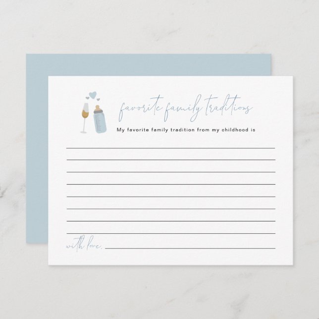 Tarjeta De Recepción ANDI Blue Poppin Botellas Familia Tradiciones Encl (Anverso / Reverso)