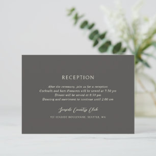 Tarjeta De Recepción Andrea Brown Elegant Wedding