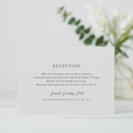Tarjeta De Recepción Andrea Gray Elegant Wedding