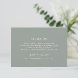 Tarjeta De Recepción Andrea Sage Green Elegant Wedding