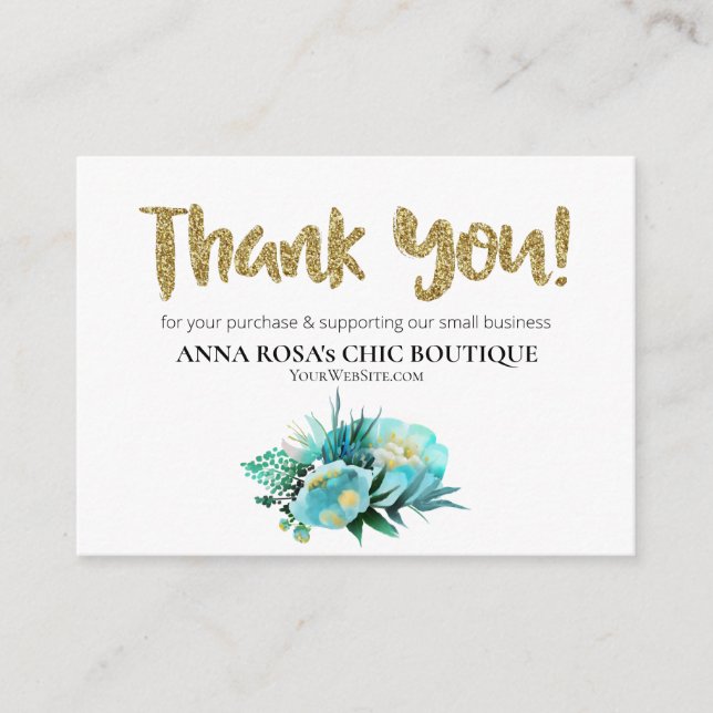 Tarjeta De Recepción *~* ANEMONE FLORAL QR Logo GRACIAS A LA Revisión A (Anverso)