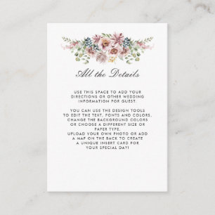 Tarjeta De Recepción Anemone Rubor Dark Gray BODA Detalles Direcciones