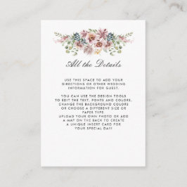 Tarjeta De Recepción Anemone Rubor Neutral BODA Instrucciones