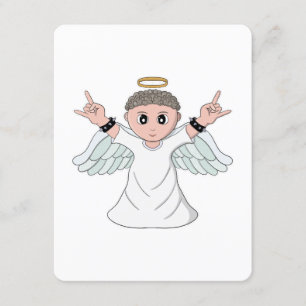 Tarjeta De Recepción Angel de amor a la música fuerte