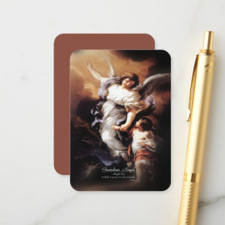Tarjeta De Recepción Ángel de Guardian con oración
