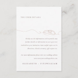 Tarjeta De Recepción Anillos Bodas simples mínimos | Información del Bo