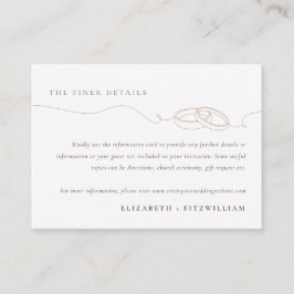 Tarjeta De Recepción Anillos Bodas simples mínimos | Información del Bo