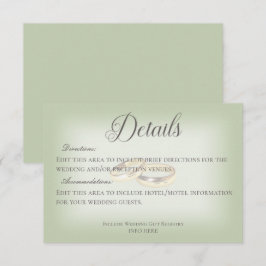 Tarjeta De Recepción Anillos de Boda dorado sobre detalles del Boda de 