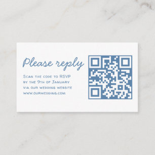 Tarjeta De Recepción Anillos de la Pareja Whimsical Doodle RSVP QR Boda