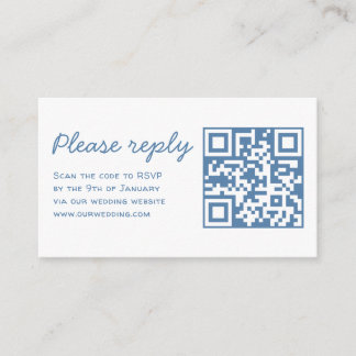 Tarjeta De Recepción Anillos de la Pareja Whimsical Doodle RSVP QR Boda