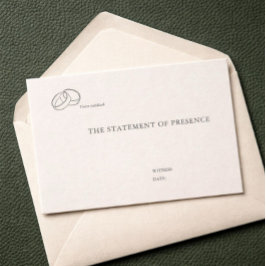 Tarjeta De Recepción Anillos entrelazados - Cerramiento de boda minimal