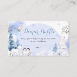 Tarjeta De Recepción ANIMAL ÁRTICO Copas de nieve Baby Shower Diaper Ra