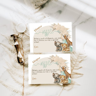 Tarjeta De Recepción Animal Safari Boho Oh Boy Baby Shower diaper