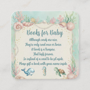 Tarjeta De Recepción Animales Bajo el Mar Aquamarine Baby Shower