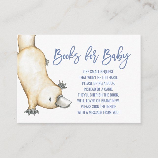 Tarjeta De Recepción Animales de Australia | Platypus Books for Baby (Anverso)