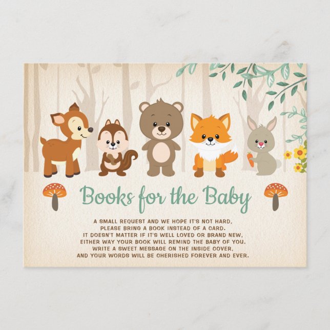 Tarjeta De Recepción Animales de bosque de bosques rústicos traen un li (Anverso)