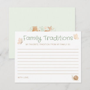 Tarjeta De Recepción Animales de Bosque y Tradiciones Familiares Consej